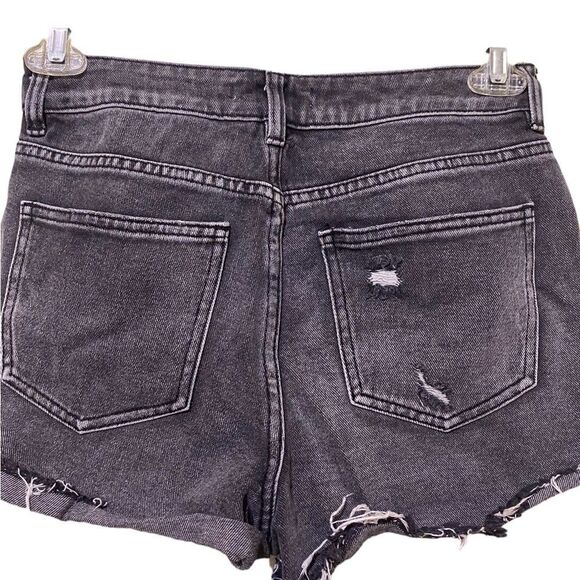 PacSun Mom Short Distressed High Waisted Gray Black Wash All Cotton Y2K Festival - Picture 9 of 14